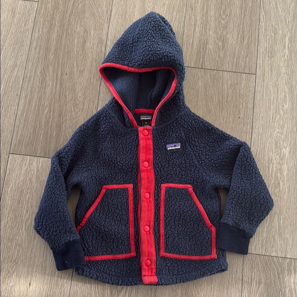 Patagonia retro pile fleece snap jacket size 3T